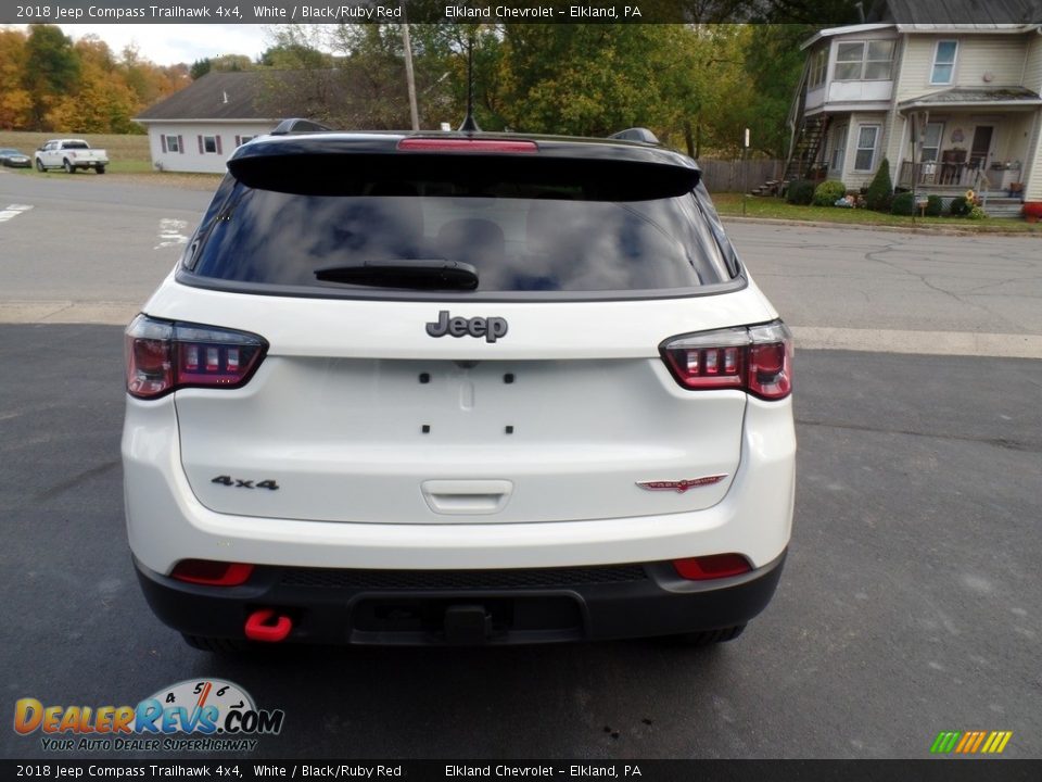 2018 Jeep Compass Trailhawk 4x4 White / Black/Ruby Red Photo #10