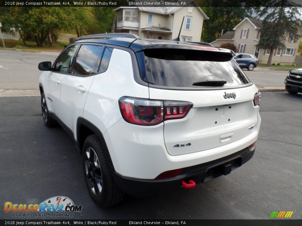 2018 Jeep Compass Trailhawk 4x4 White / Black/Ruby Red Photo #11