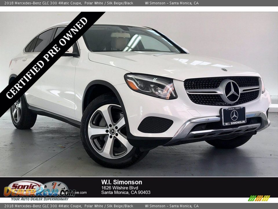 2018 Mercedes-Benz GLC 300 4Matic Coupe Polar White / Silk Beige/Black Photo #1