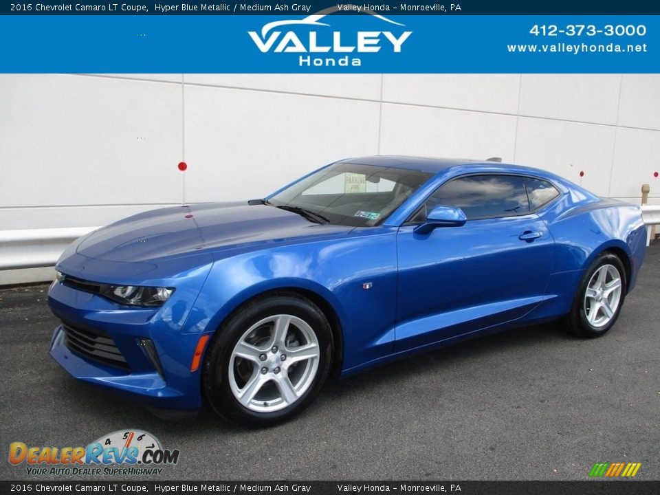 2016 Chevrolet Camaro LT Coupe Hyper Blue Metallic / Medium Ash Gray Photo #1