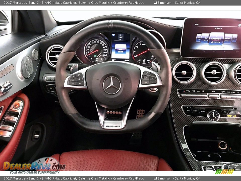 2017 Mercedes-Benz C 43 AMG 4Matic Cabriolet Selenite Grey Metallic / Cranberry Red/Black Photo #4