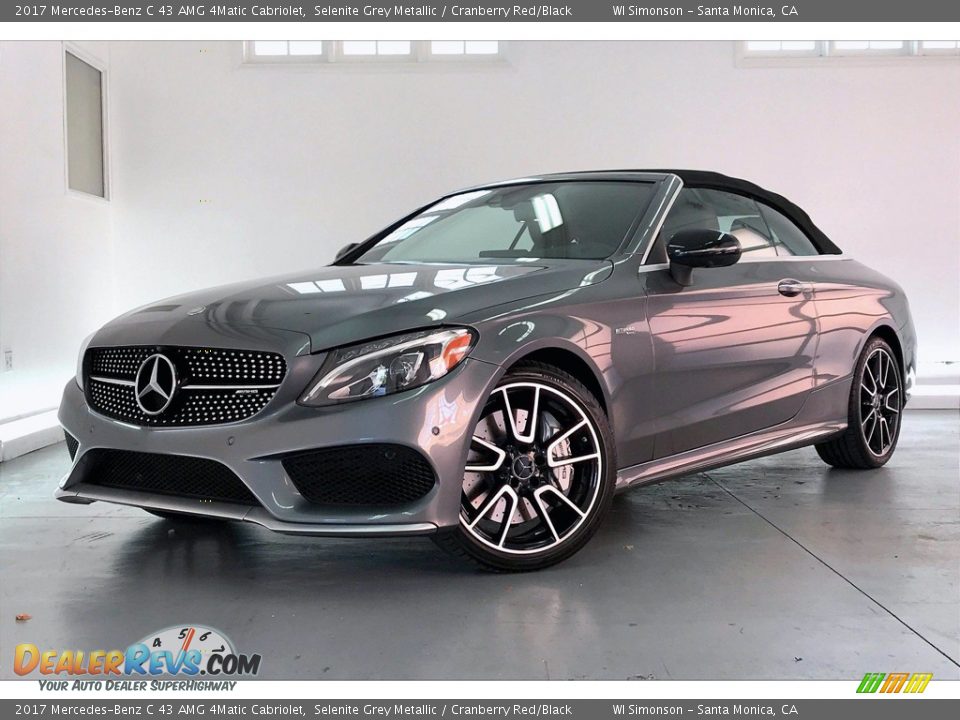 2017 Mercedes-Benz C 43 AMG 4Matic Cabriolet Selenite Grey Metallic / Cranberry Red/Black Photo #12