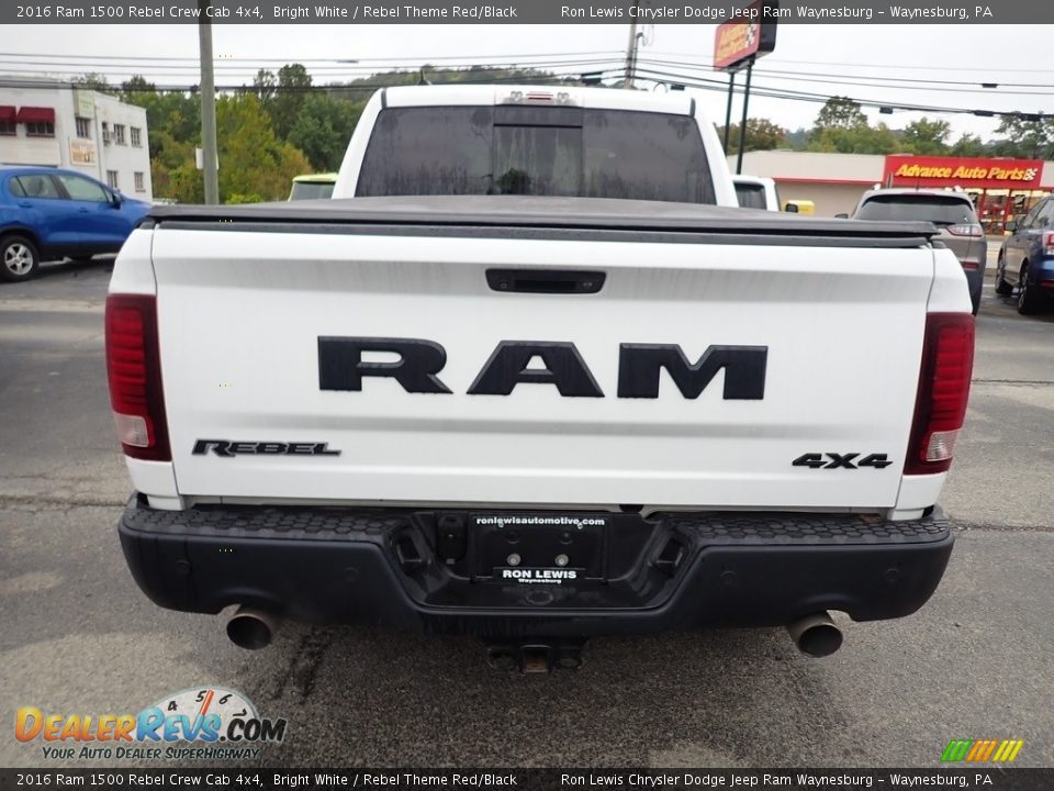 2016 Ram 1500 Rebel Crew Cab 4x4 Bright White / Rebel Theme Red/Black Photo #5