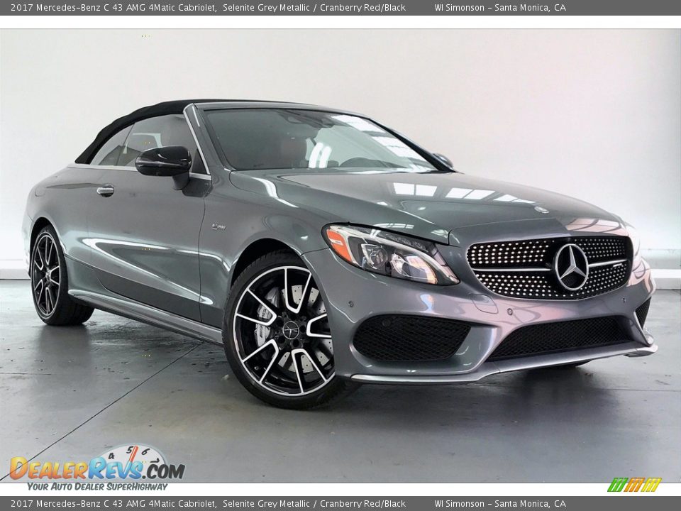 2017 Mercedes-Benz C 43 AMG 4Matic Cabriolet Selenite Grey Metallic / Cranberry Red/Black Photo #34