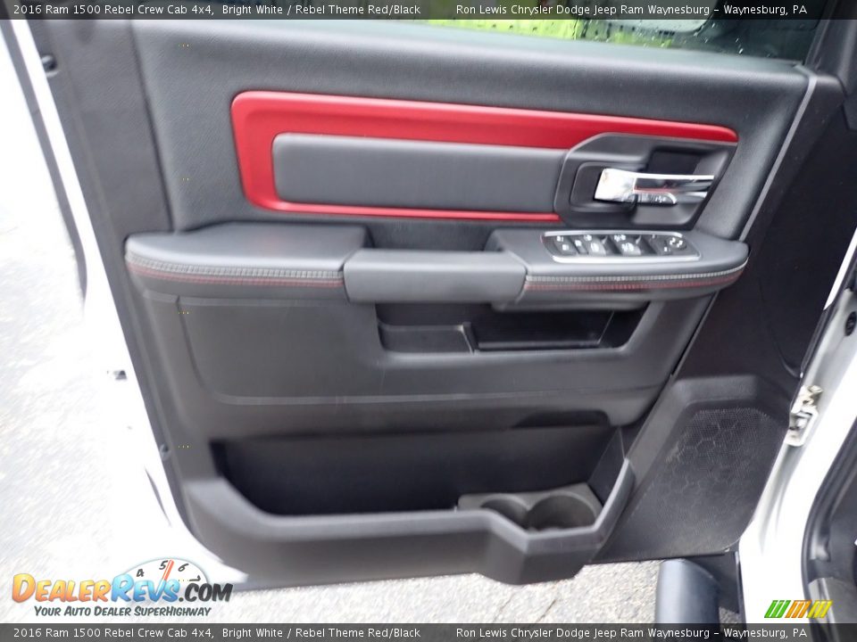 2016 Ram 1500 Rebel Crew Cab 4x4 Bright White / Rebel Theme Red/Black Photo #16