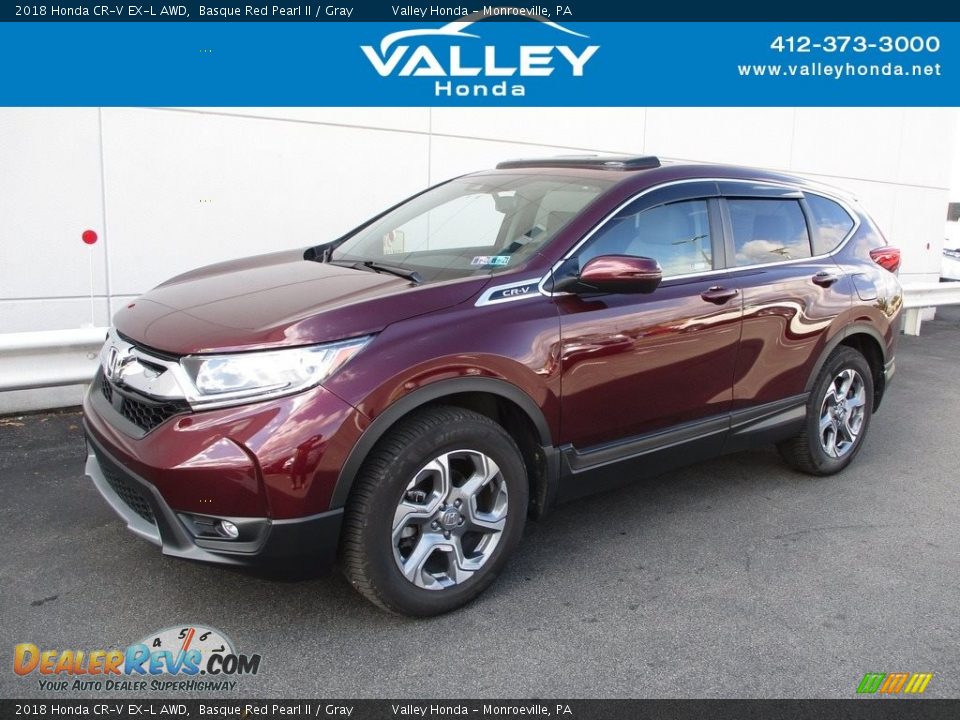 2018 Honda CR-V EX-L AWD Basque Red Pearl II / Gray Photo #1