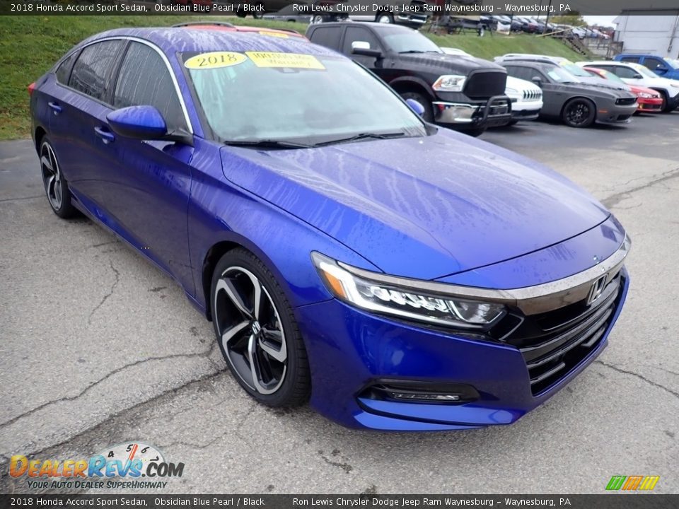 2018 Honda Accord Sport Sedan Obsidian Blue Pearl / Black Photo #8