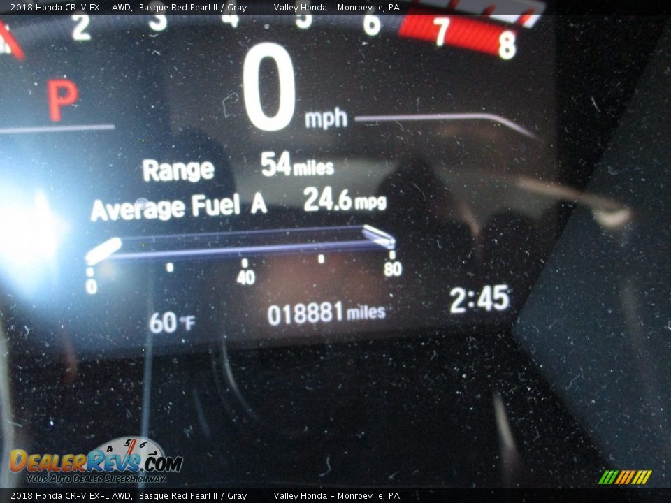 2018 Honda CR-V EX-L AWD Basque Red Pearl II / Gray Photo #20