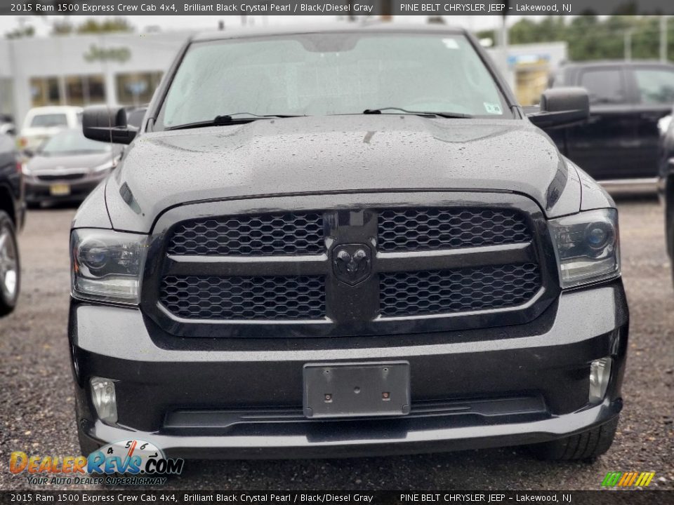 2015 Ram 1500 Express Crew Cab 4x4 Brilliant Black Crystal Pearl / Black/Diesel Gray Photo #2