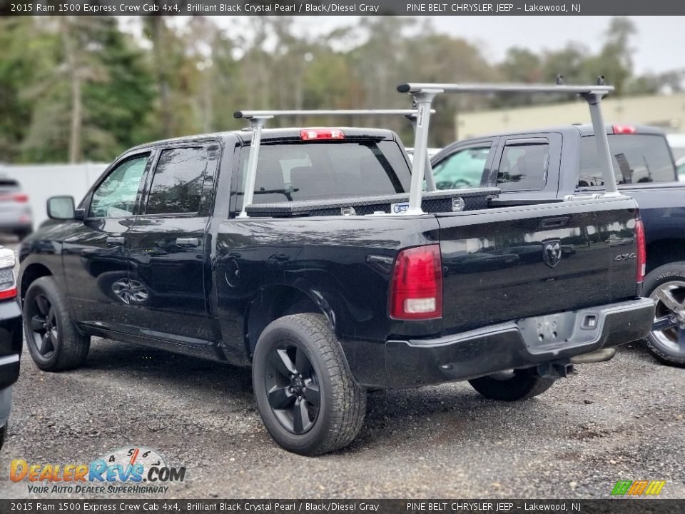 2015 Ram 1500 Express Crew Cab 4x4 Brilliant Black Crystal Pearl / Black/Diesel Gray Photo #5