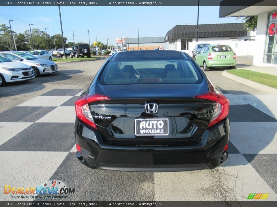 2018 Honda Civic LX Sedan Crystal Black Pearl / Black Photo #4