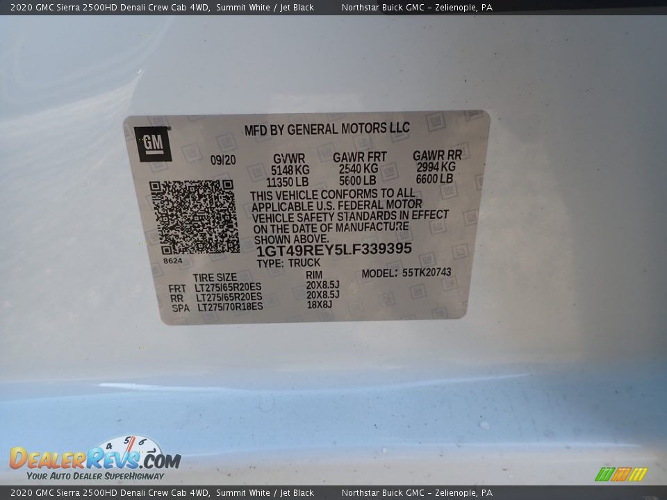 2020 GMC Sierra 2500HD Denali Crew Cab 4WD Summit White / Jet Black Photo #10