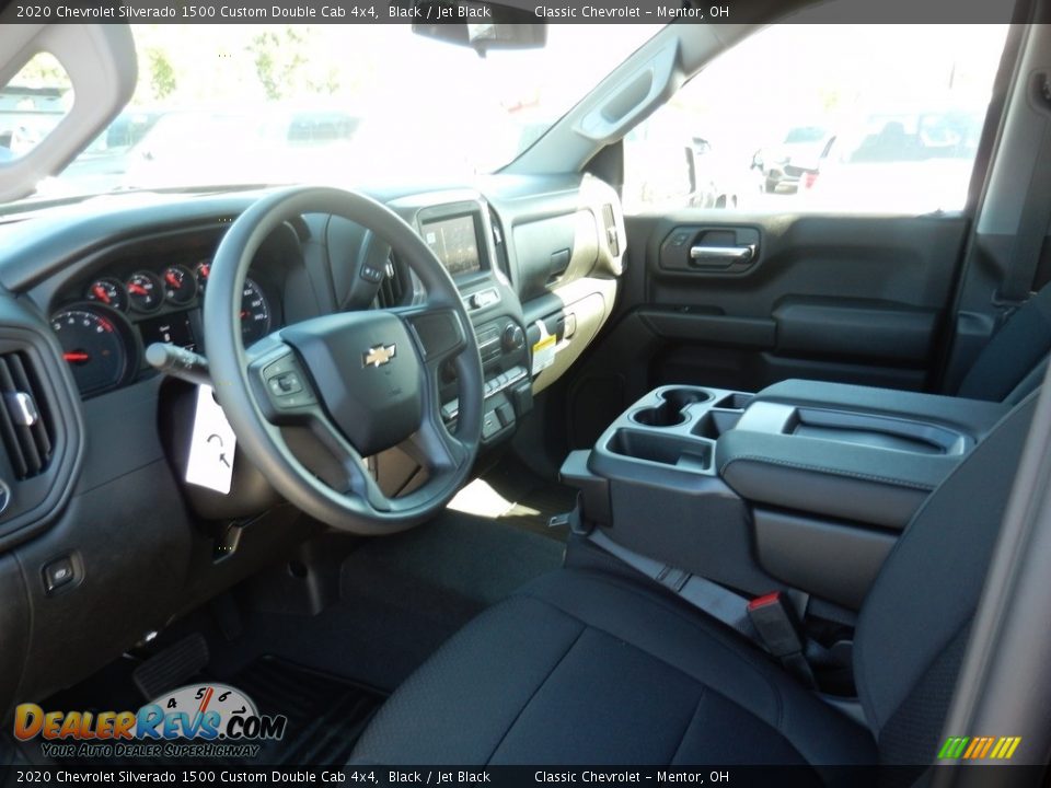 2020 Chevrolet Silverado 1500 Custom Double Cab 4x4 Black / Jet Black Photo #7