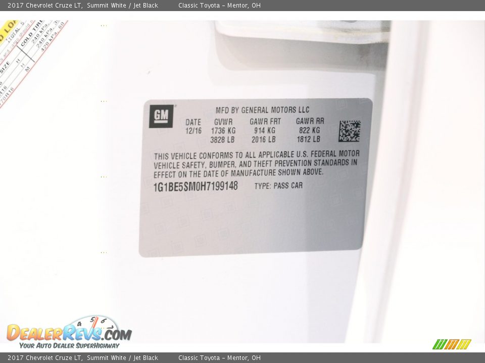 2017 Chevrolet Cruze LT Summit White / Jet Black Photo #18