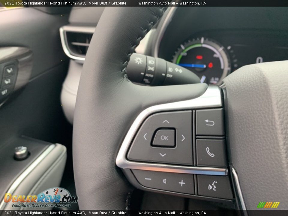 2021 Toyota Highlander Hybrid Platinum AWD Steering Wheel Photo #10