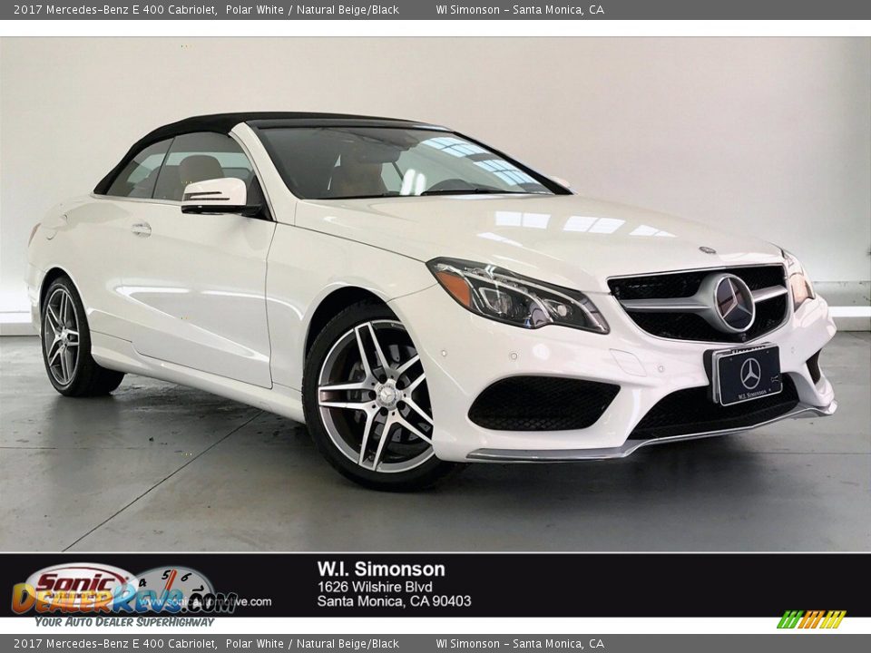 2017 Mercedes-Benz E 400 Cabriolet Polar White / Natural Beige/Black Photo #1