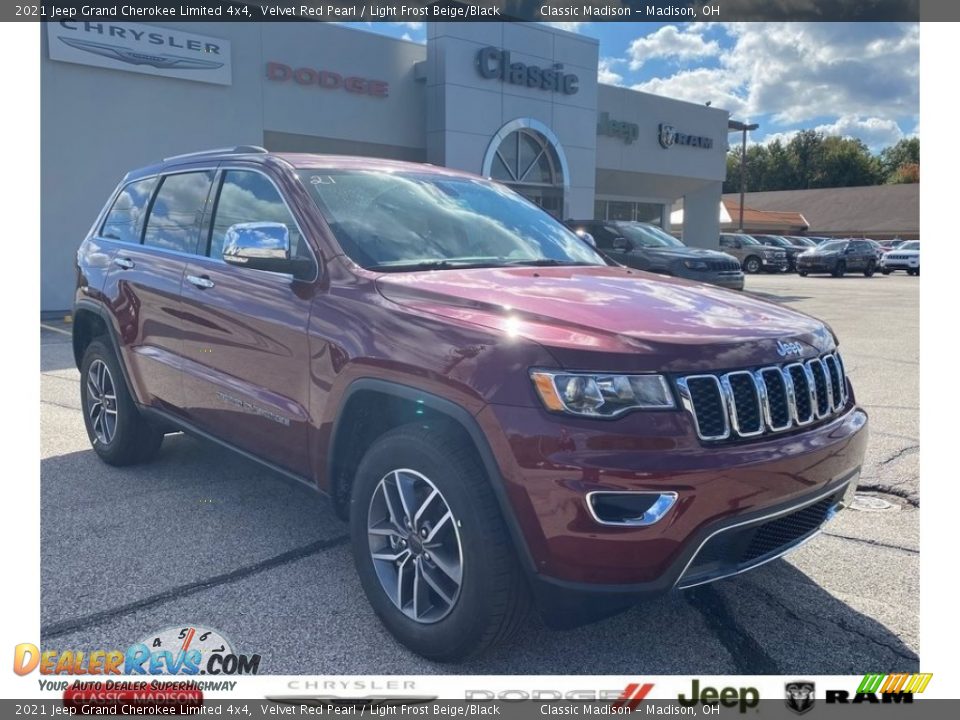 2021 Jeep Grand Cherokee Limited 4x4 Velvet Red Pearl / Light Frost Beige/Black Photo #1