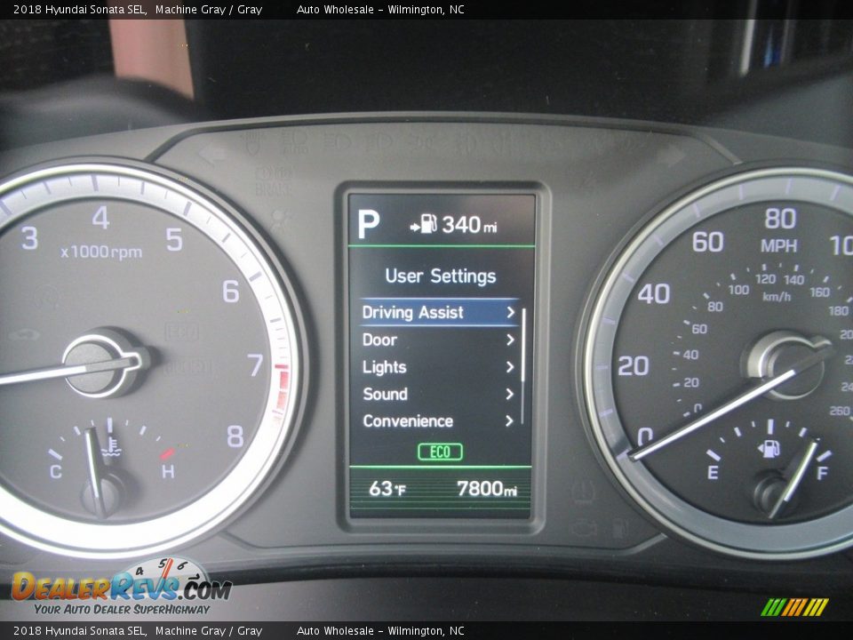 2018 Hyundai Sonata SEL Machine Gray / Gray Photo #15
