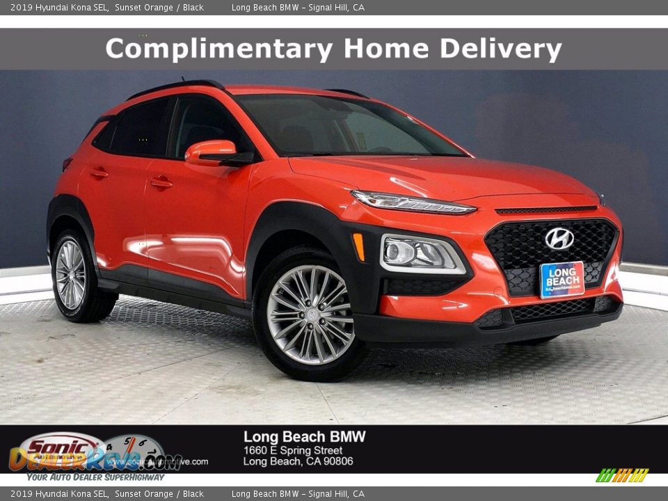 2019 Hyundai Kona SEL Sunset Orange / Black Photo #1