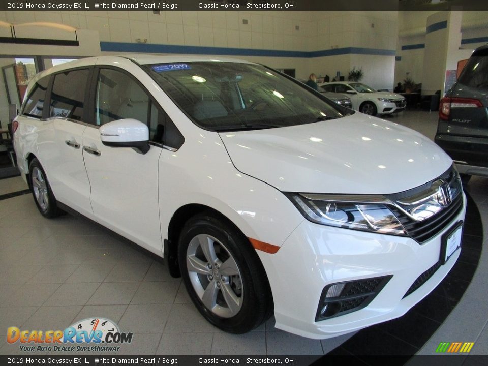 2019 Honda Odyssey EX-L White Diamond Pearl / Beige Photo #3