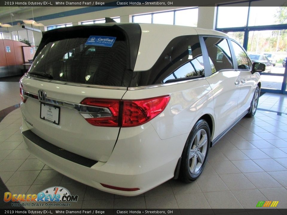 2019 Honda Odyssey EX-L White Diamond Pearl / Beige Photo #7