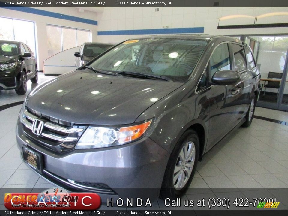 2014 Honda Odyssey EX-L Modern Steel Metallic / Gray Photo #1