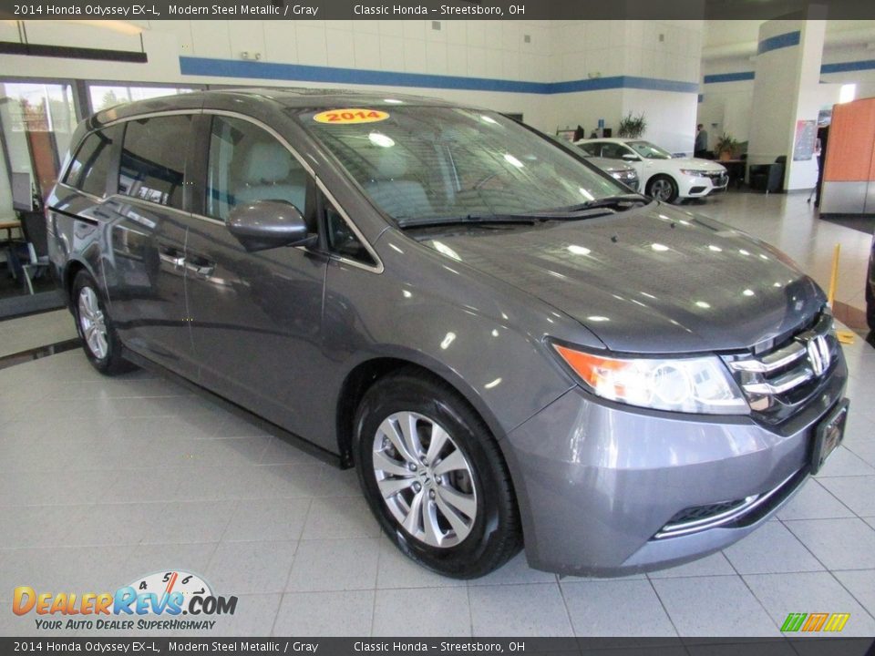 2014 Honda Odyssey EX-L Modern Steel Metallic / Gray Photo #3