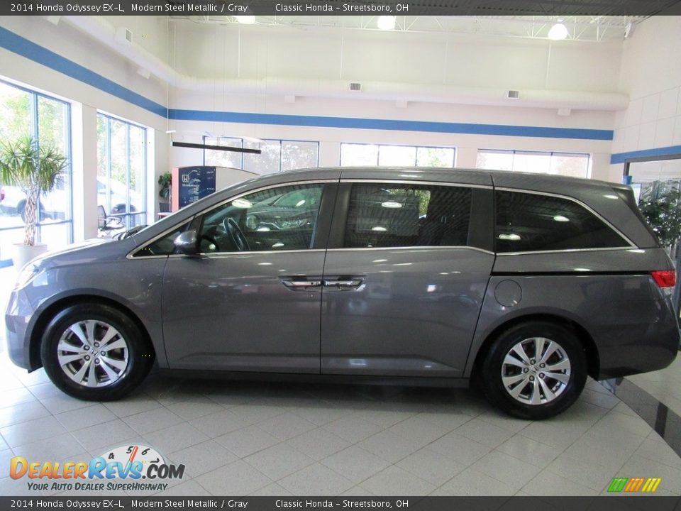 2014 Honda Odyssey EX-L Modern Steel Metallic / Gray Photo #10