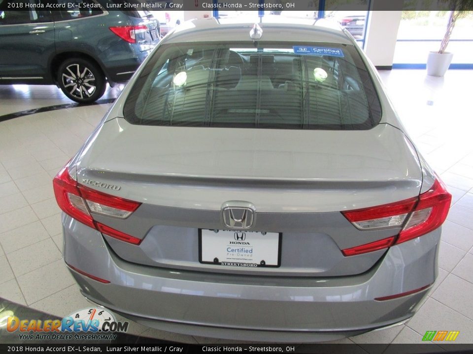 2018 Honda Accord EX-L Sedan Lunar Silver Metallic / Gray Photo #7