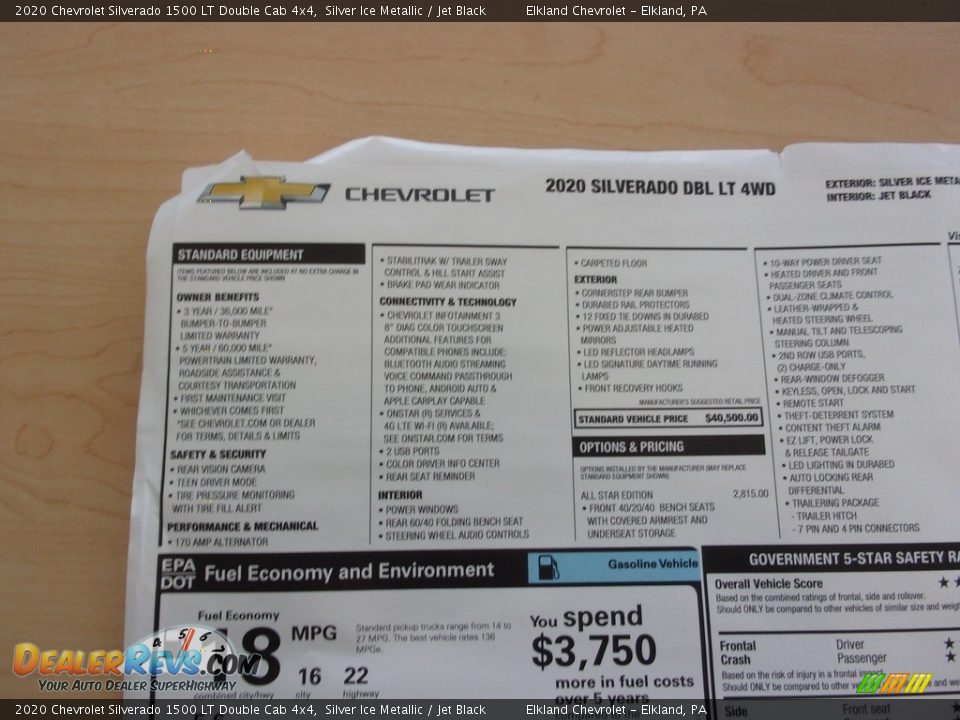 2020 Chevrolet Silverado 1500 LT Double Cab 4x4 Silver Ice Metallic / Jet Black Photo #33