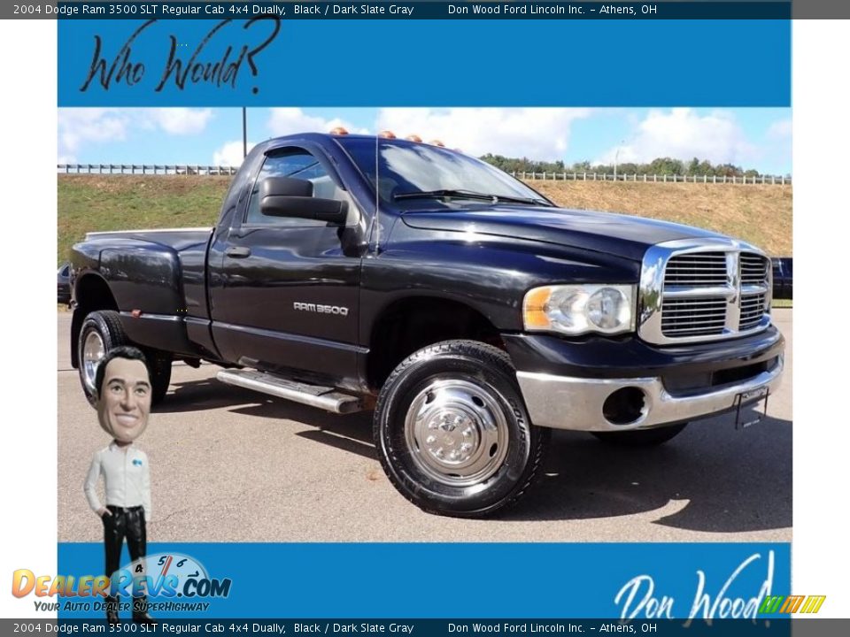 2004 Dodge Ram 3500 SLT Regular Cab 4x4 Dually Black / Dark Slate Gray Photo #1