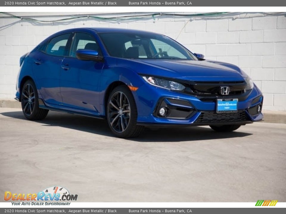 2020 Honda Civic Sport Hatchback Aegean Blue Metallic / Black Photo #1