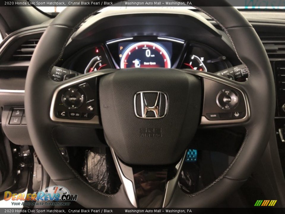 2020 Honda Civic Sport Hatchback Crystal Black Pearl / Black Photo #9