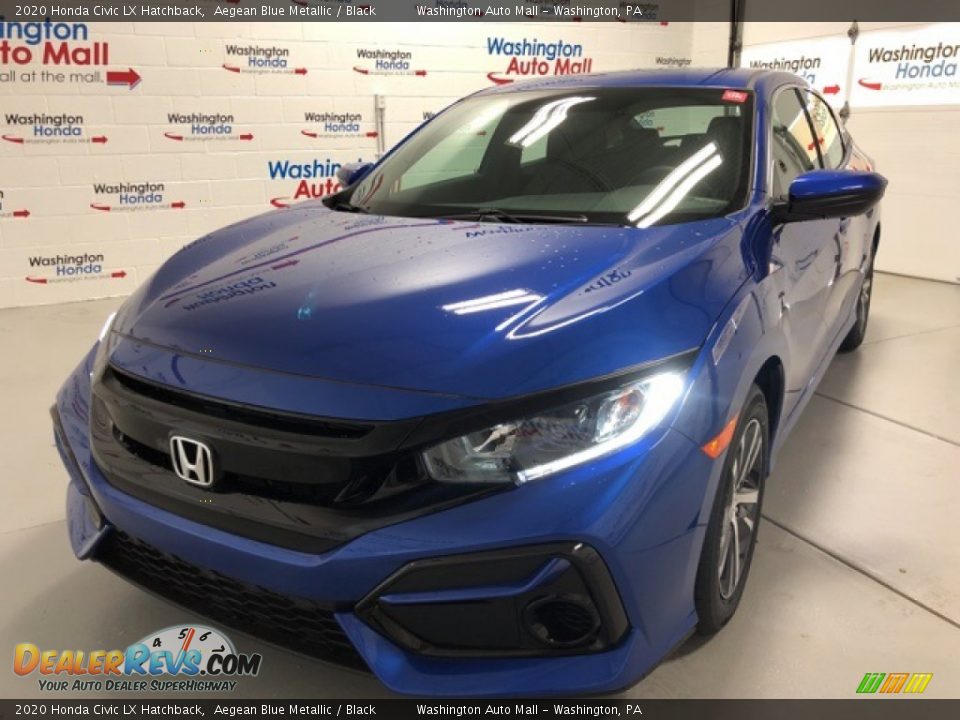 2020 Honda Civic LX Hatchback Aegean Blue Metallic / Black Photo #1