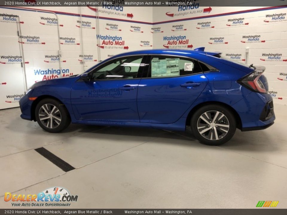 2020 Honda Civic LX Hatchback Aegean Blue Metallic / Black Photo #2