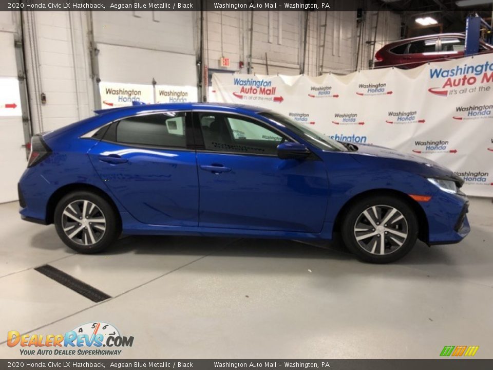 2020 Honda Civic LX Hatchback Aegean Blue Metallic / Black Photo #4