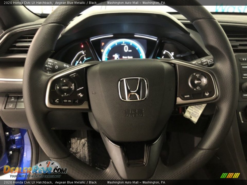 2020 Honda Civic LX Hatchback Aegean Blue Metallic / Black Photo #8
