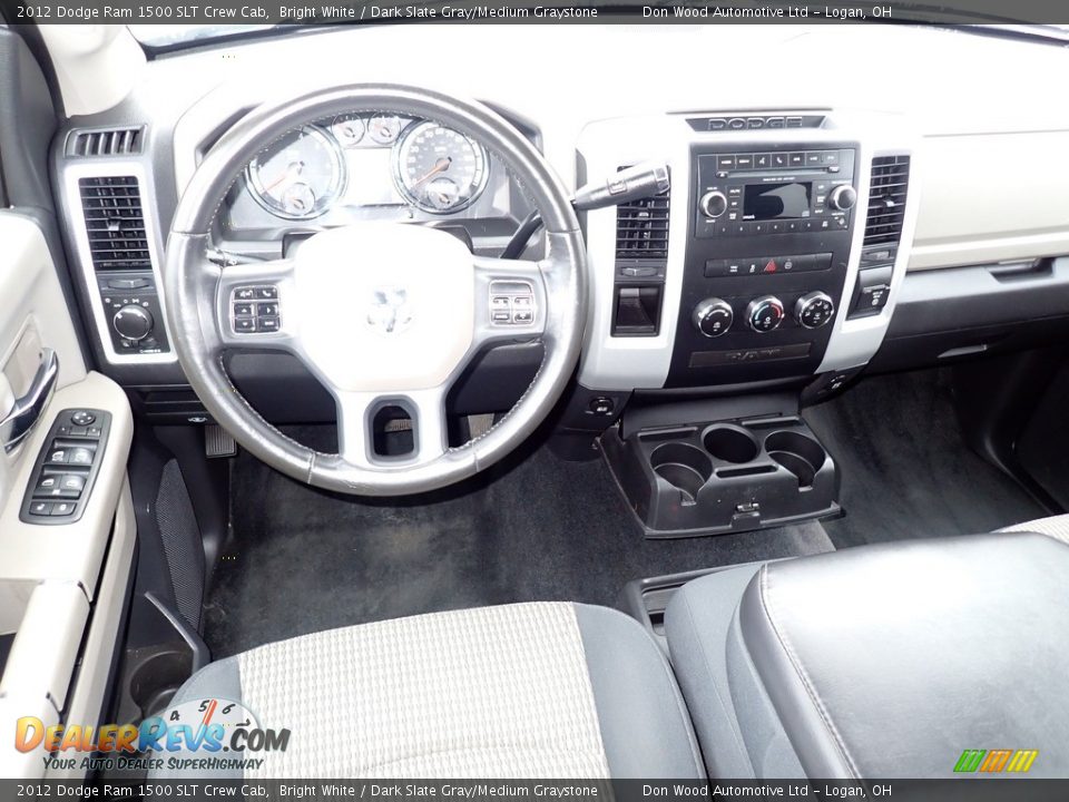 2012 Dodge Ram 1500 SLT Crew Cab Bright White / Dark Slate Gray/Medium Graystone Photo #28