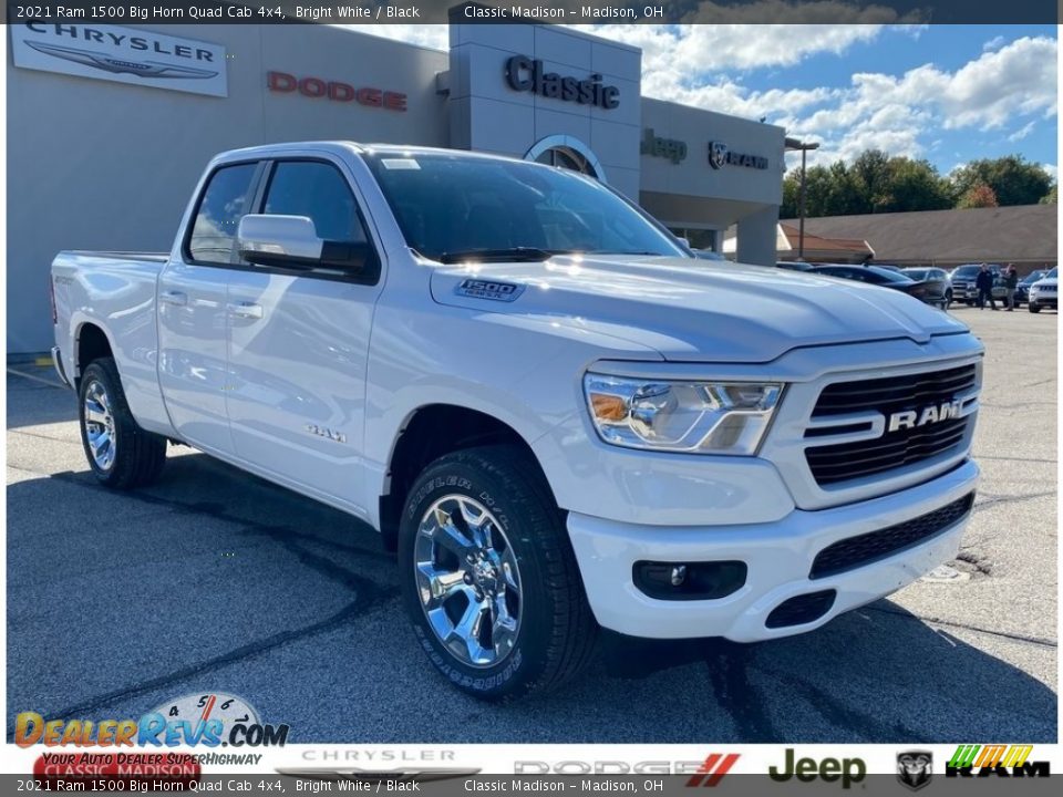 2021 Ram 1500 Big Horn Quad Cab 4x4 Bright White / Black Photo #1
