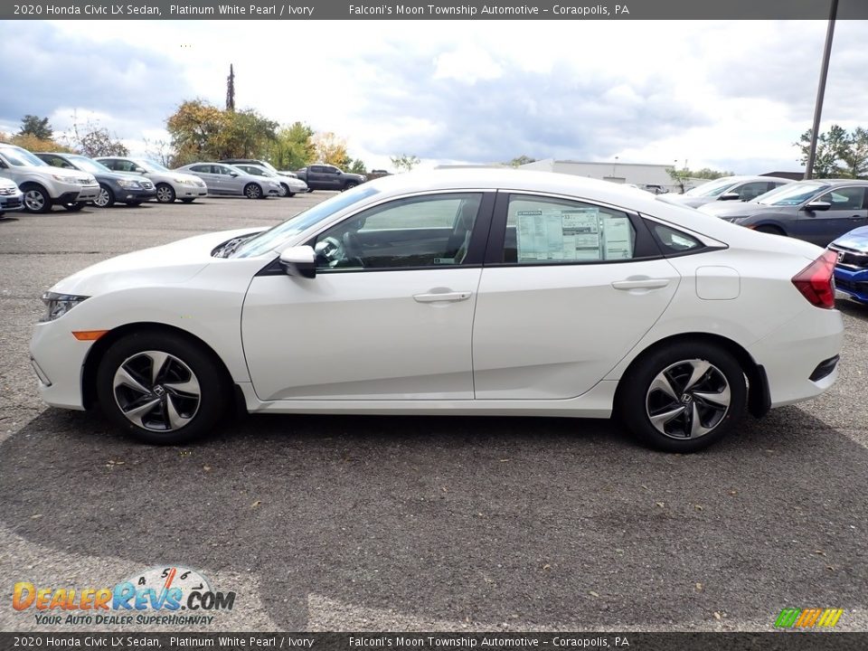 2020 Honda Civic LX Sedan Platinum White Pearl / Ivory Photo #3