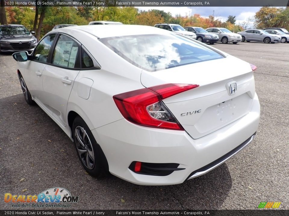 2020 Honda Civic LX Sedan Platinum White Pearl / Ivory Photo #4