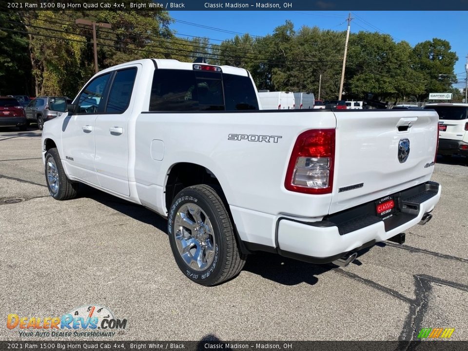 2021 Ram 1500 Big Horn Quad Cab 4x4 Bright White / Black Photo #9