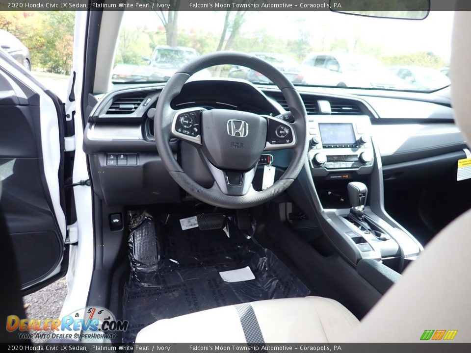 2020 Honda Civic LX Sedan Platinum White Pearl / Ivory Photo #11