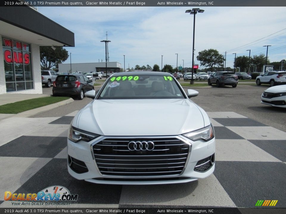 2019 Audi A6 3.0 TFSI Premium Plus quattro Glacier White Metallic / Pearl Beige Photo #2