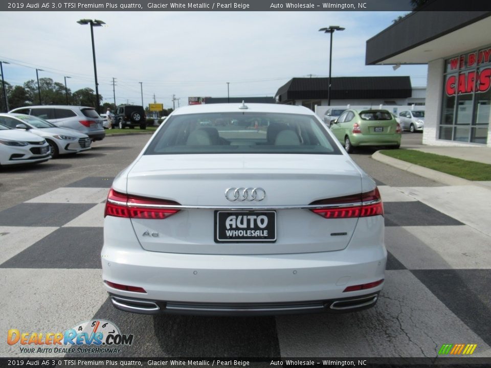 2019 Audi A6 3.0 TFSI Premium Plus quattro Glacier White Metallic / Pearl Beige Photo #4