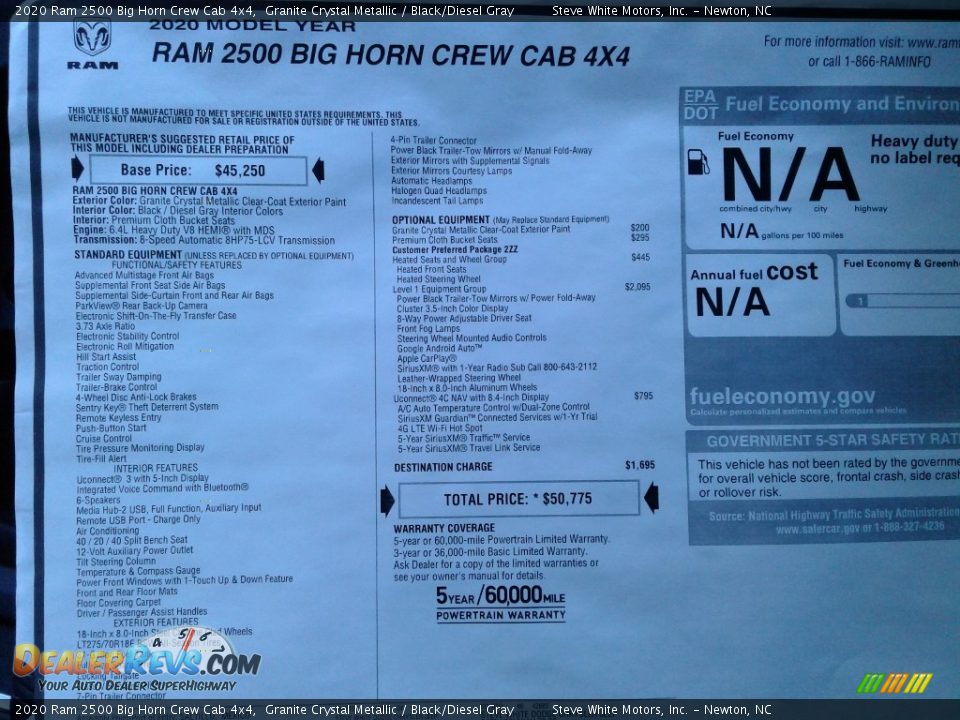 2020 Ram 2500 Big Horn Crew Cab 4x4 Granite Crystal Metallic / Black/Diesel Gray Photo #35