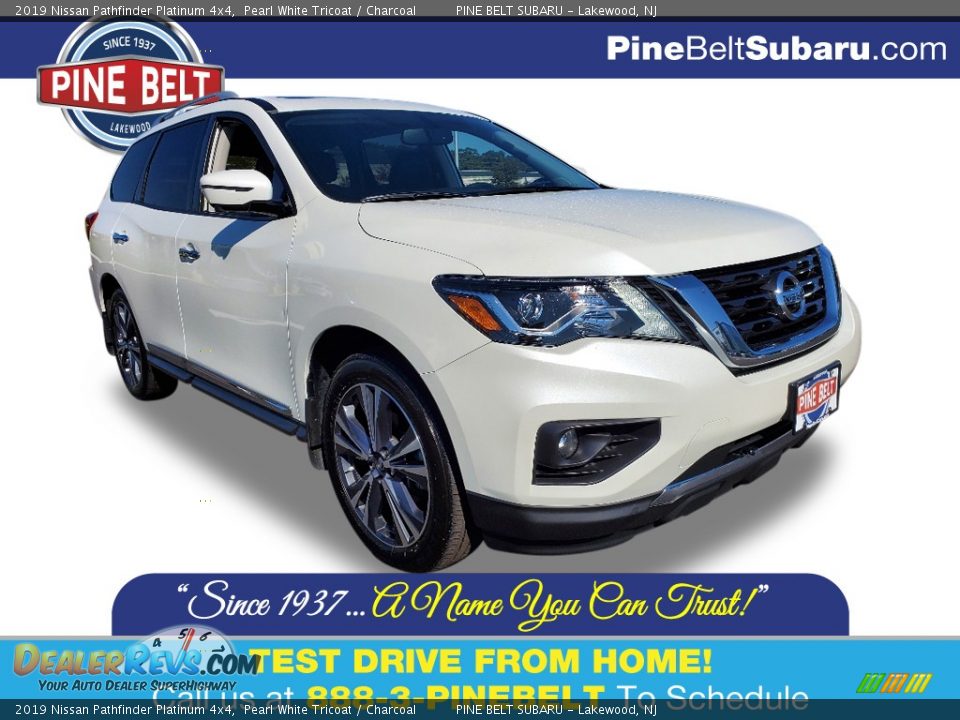 2019 Nissan Pathfinder Platinum 4x4 Pearl White Tricoat / Charcoal Photo #1