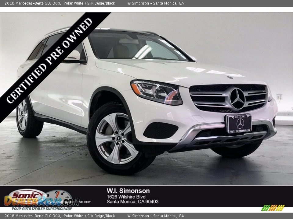 2018 Mercedes-Benz GLC 300 Polar White / Silk Beige/Black Photo #1