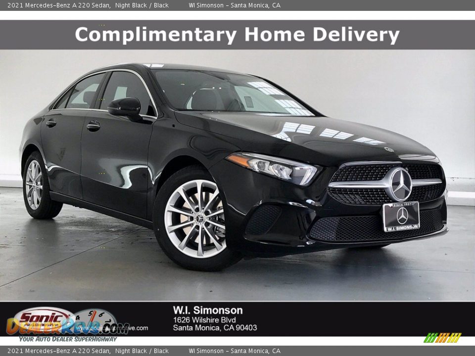 2021 Mercedes-Benz A 220 Sedan Night Black / Black Photo #1