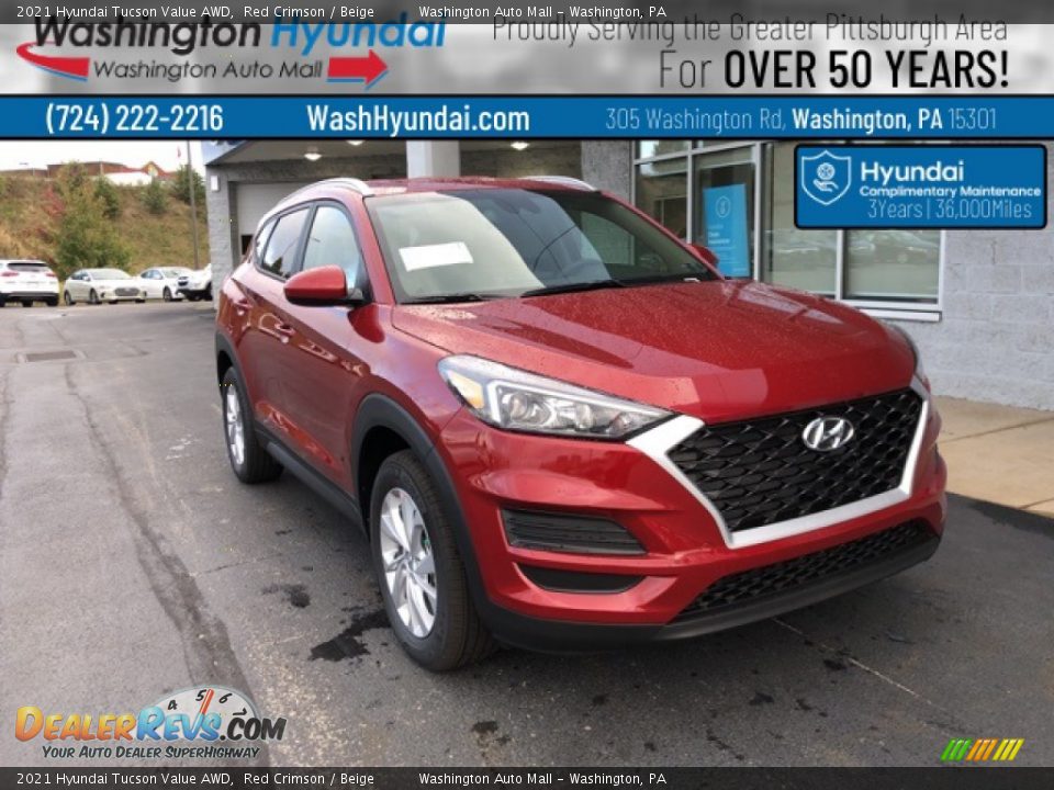 2021 Hyundai Tucson Value AWD Red Crimson / Beige Photo #1